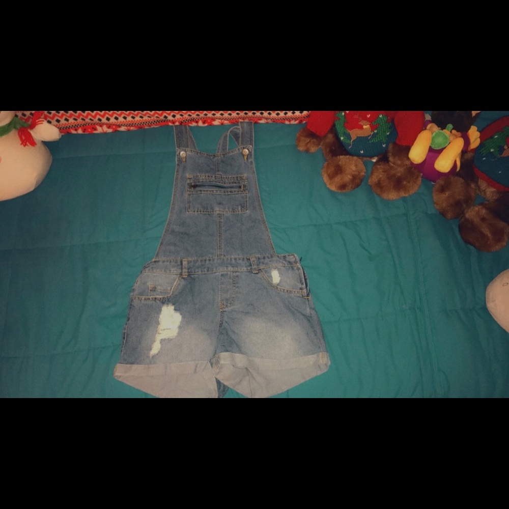 Jean short overalls
